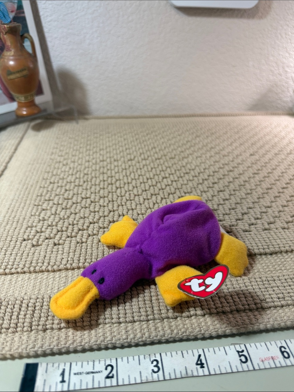 TY Purple and Yellow Platypus Beanie Plush